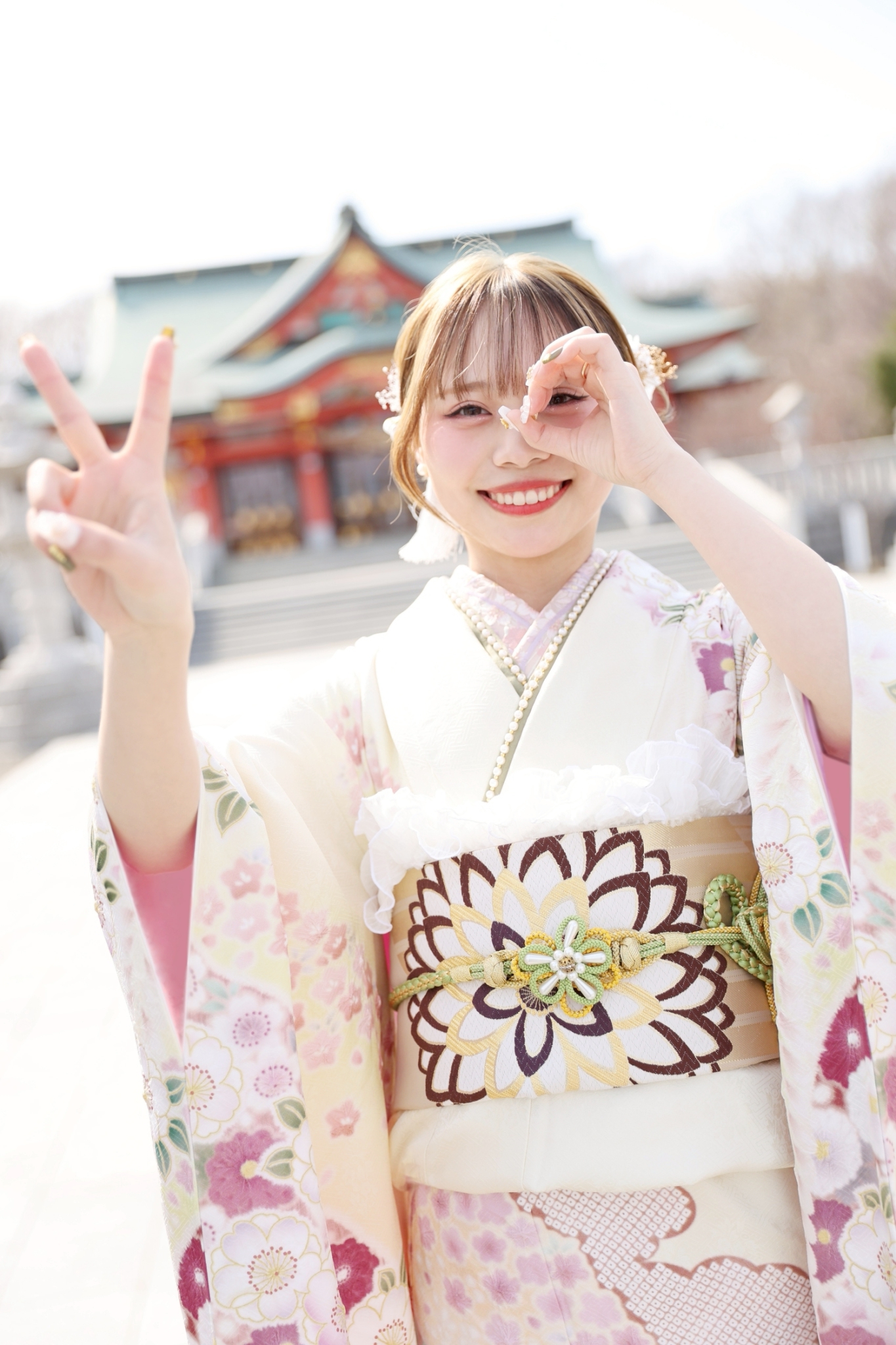 樽前神社祭りで使う写真半身振袖